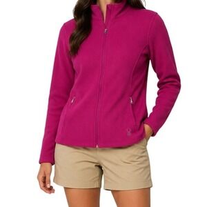 Spyder Core Sweater Jacket Womens XL Pink Full Zip Fleece Lined Mock Neck